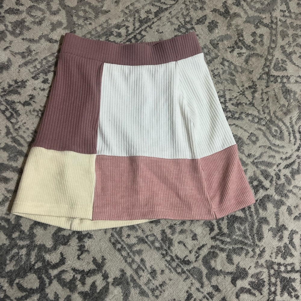 Pacsun pink color block mini skirt